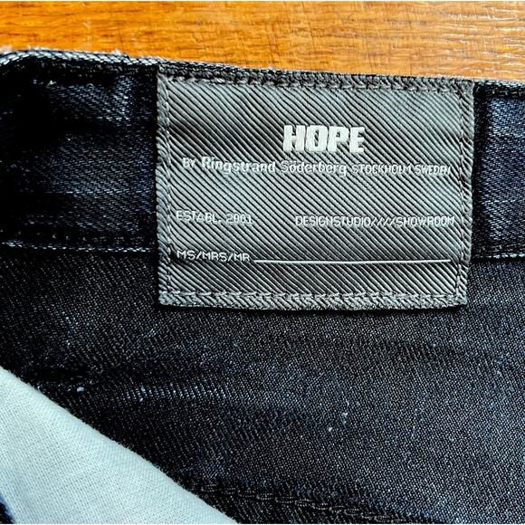 HOPE Ringstrand Soderberg Stockholm Sweden Jeans Womens 27 Waxed Y2K Grunge Punk - Picture 5 of 15